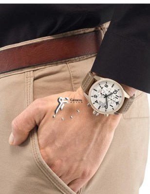 سیتیزن کرنوگراف قاب رزگلد چرمی