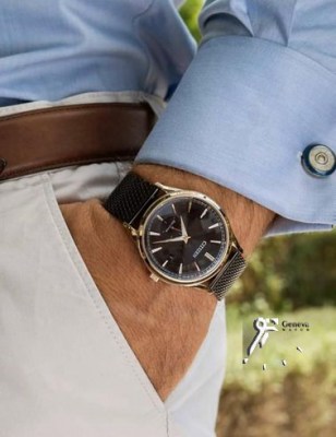 ساعت سیتیزن اکودرایو مردانه بند حصیری مشکی رزگلد